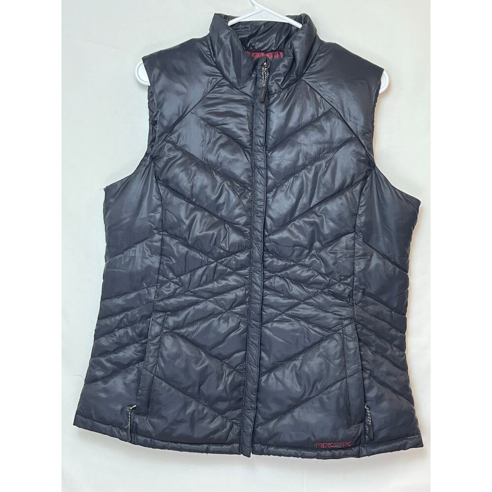 Arctix Womens Large Black Puffer Vest Zip Up Lightweight Insulated Hiking Travel